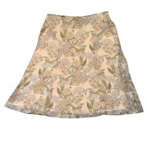 Vintage Jones Wear Floral Cream Yellow A-Line Skirt Women’s Size 12 Cottagecore